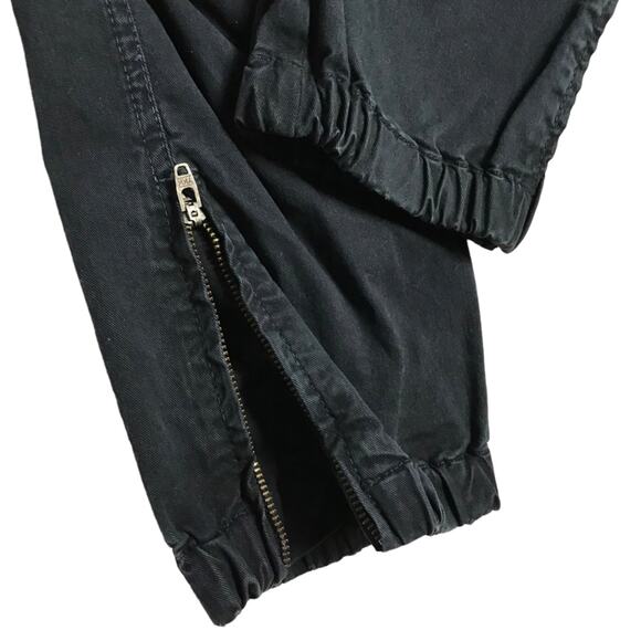 Nili Lotan Charcoal Black Lace up Waist Ankle Zip Jogger Pants Womens Size 0 - Picture 6 of 11